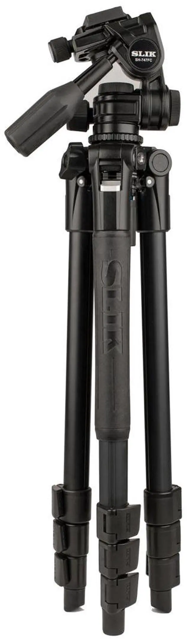 Alt view image 3 of 8 - slik pro al-324-3wfc aluminum tripod kit with sh-747fc 3-way pan head w/friction control, black (613-374)