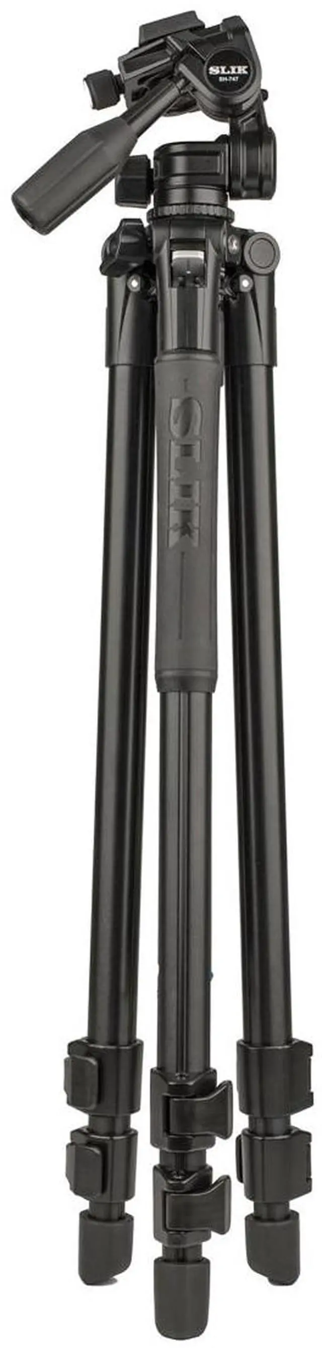 Alt view image 3 of 8 - slik pro al-523-3w aluminum tripod kit with sh-747 3-way pan head, black (613-375)