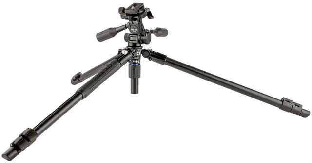 Alt view image 4 of 8 - slik pro al-523-3w aluminum tripod kit with sh-747 3-way pan head, black (613-375)