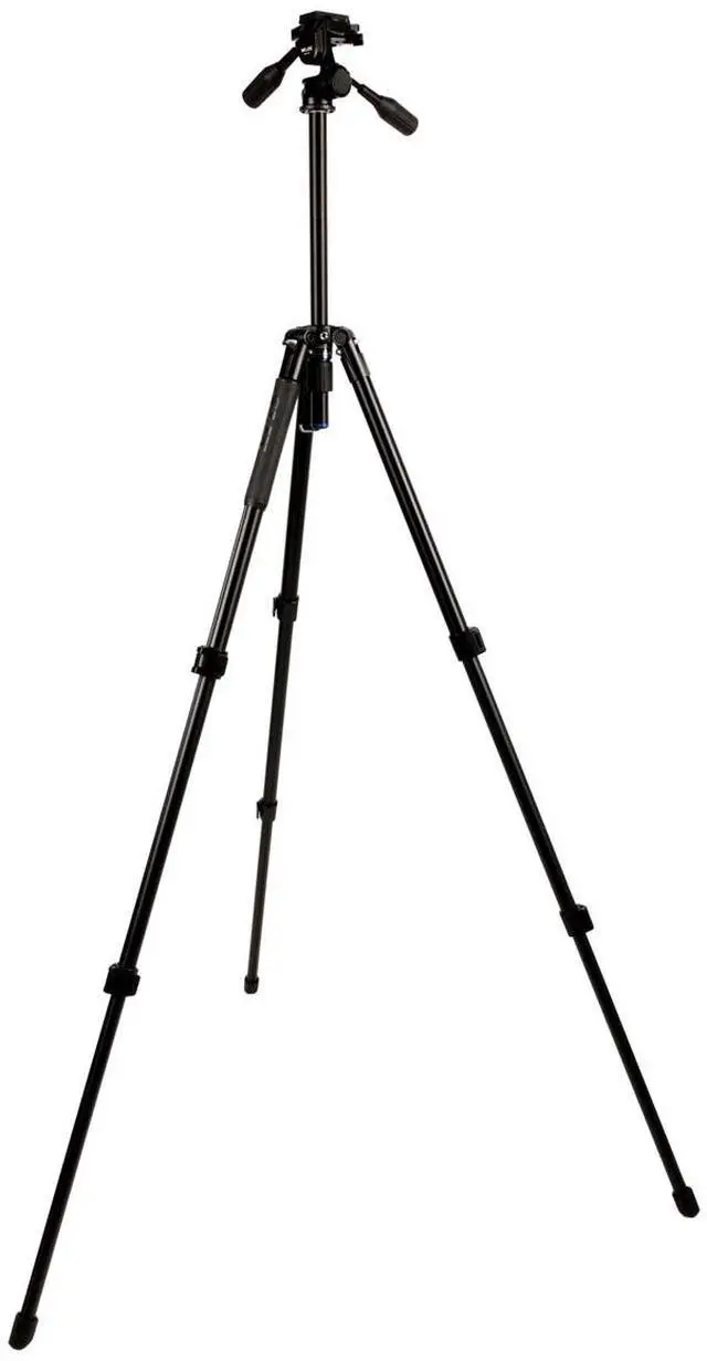 Alt view image 5 of 8 - slik pro al-523-3w aluminum tripod kit with sh-747 3-way pan head, black (613-375)
