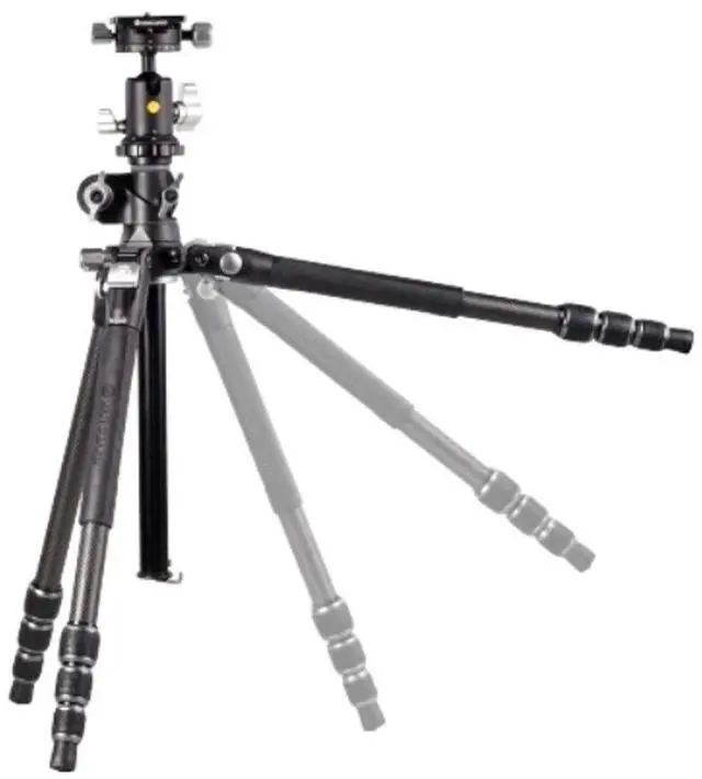 Alt view image 3 of 5 - Vanguard VEO 3T+ 264CB 160S 4-Section Carbon Fiber Travel Tripod with Ball Head, Black