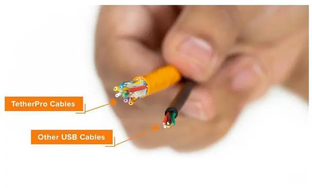 Alt view image 12 of 18 - tether tools 15 ft. tetherpro usb a male to minib 8pin cable orange