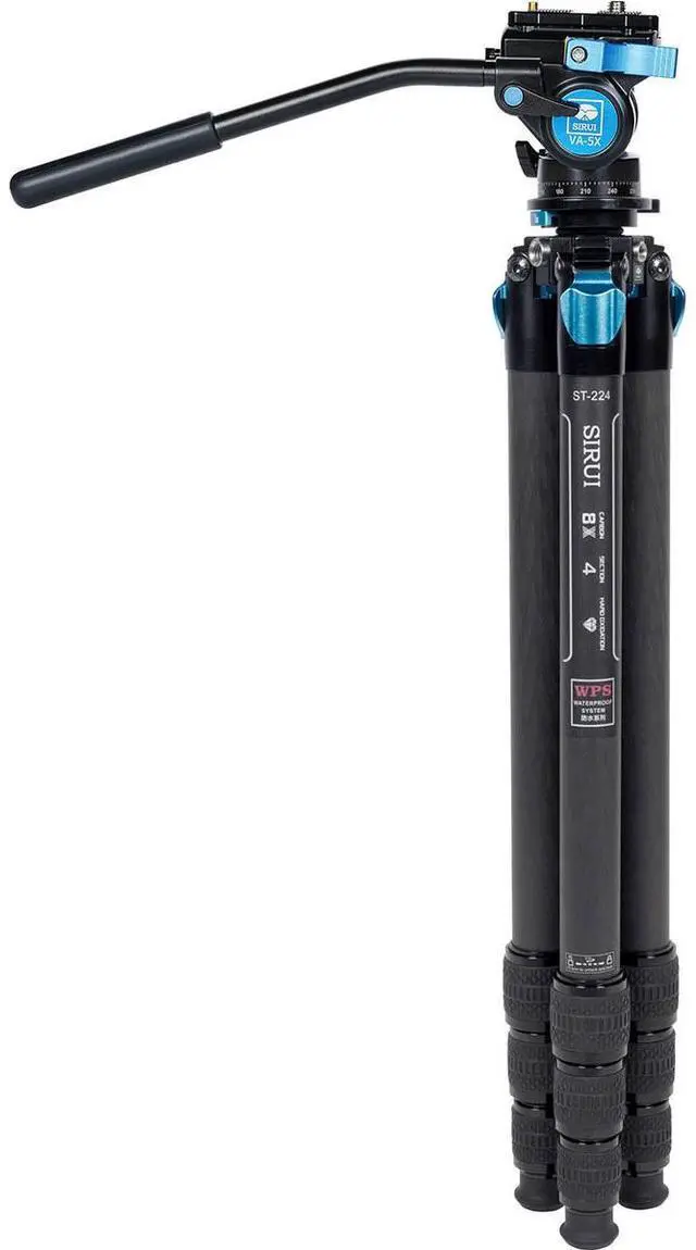 Alt view image 13 of 14 - Sirui ST-224 Waterproof Carbon-Fiber Tripod Kit W/ VA-5 Fluid Head (ST-224+VA-5)