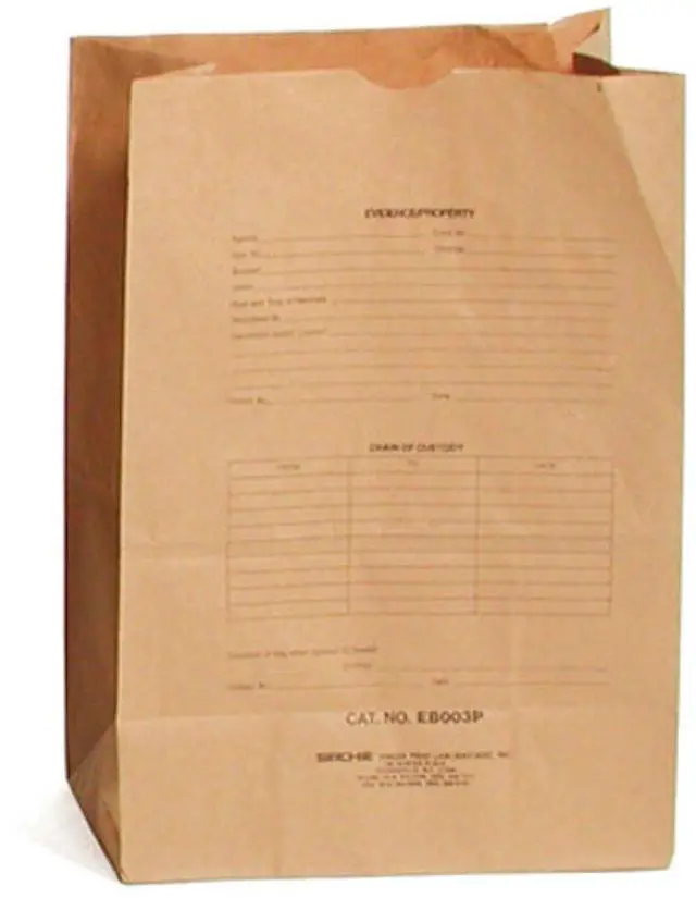 Main image of Sirchie Preprinted Kraft Evidence Bag, 12x7x18", Set of 500 #EB003P5C
