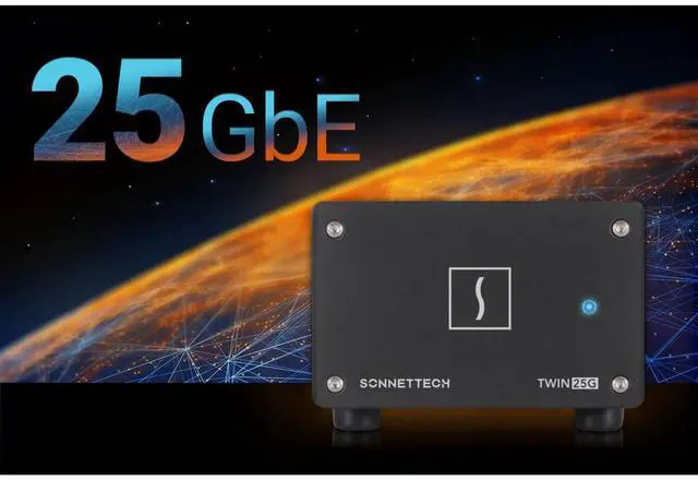 Alt view image 5 of 7 - Sonnet Twin25G Dual-Port 25GbE Thunderbolt Adapter with 2x SFP28 Transceivers