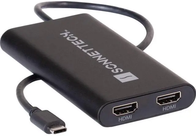 Alt view image 2 of 7 - Sonnet DisplayLink USB Type-C to Dual HDMI Adapter #USBC-DHDMI