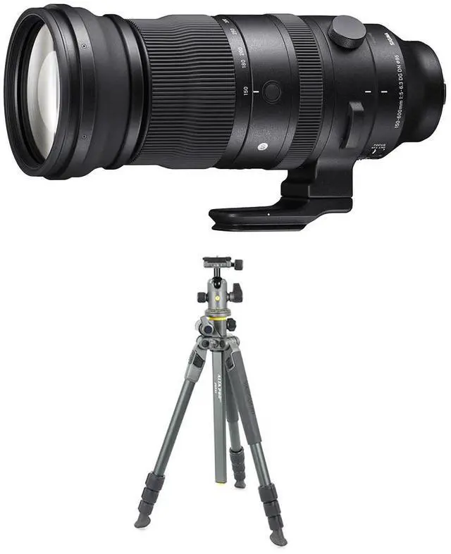 Main image of Sigma 150-600mm f/5-6.3 DG DN OS Sports Lens, Sony E, Bundle with VEO 3T+ 264AB 4-Section Aluminum Travel Tripod and BH-160S Ball Head