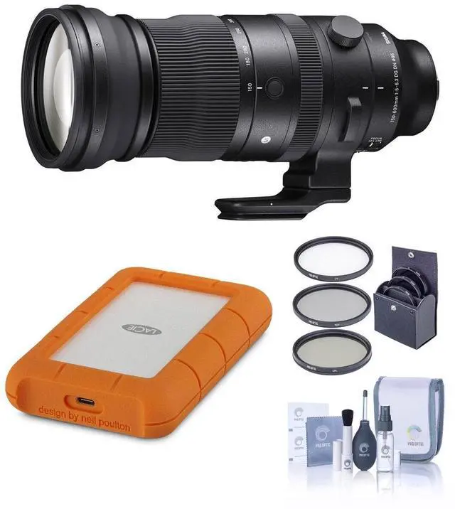 Main image of Sigma 150-600mm f/5-6.3 DG DN OS Sports Lens, Sony E w/5TB HDD & 95mm Filter Kit