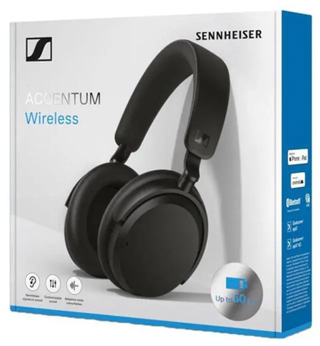 Alt view image 9 of 9 - Sennheiser ACAEBT BLACK Accentum Wireless Bluetooth Noise Cancelling Headphones  Black