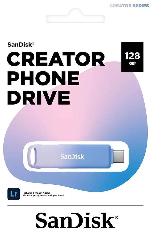 Alt view image 6 of 7 - SanDisk Creator Series 128GB USB Type-C and Lightning Phone Drive