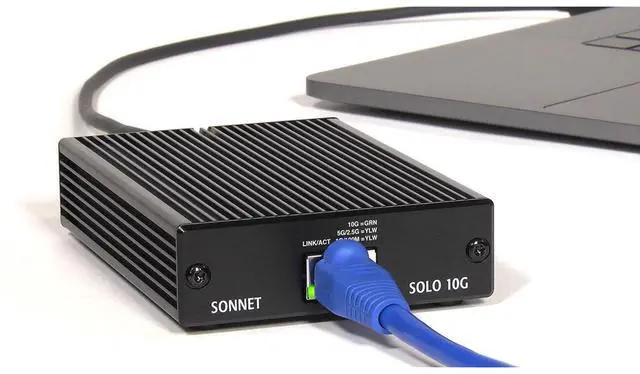 Alt view image 8 of 8 - Sonnet Solo 10G Thunderbolt 3 to 10 Gigabit Ethernet Adapter with NBASE-T Support