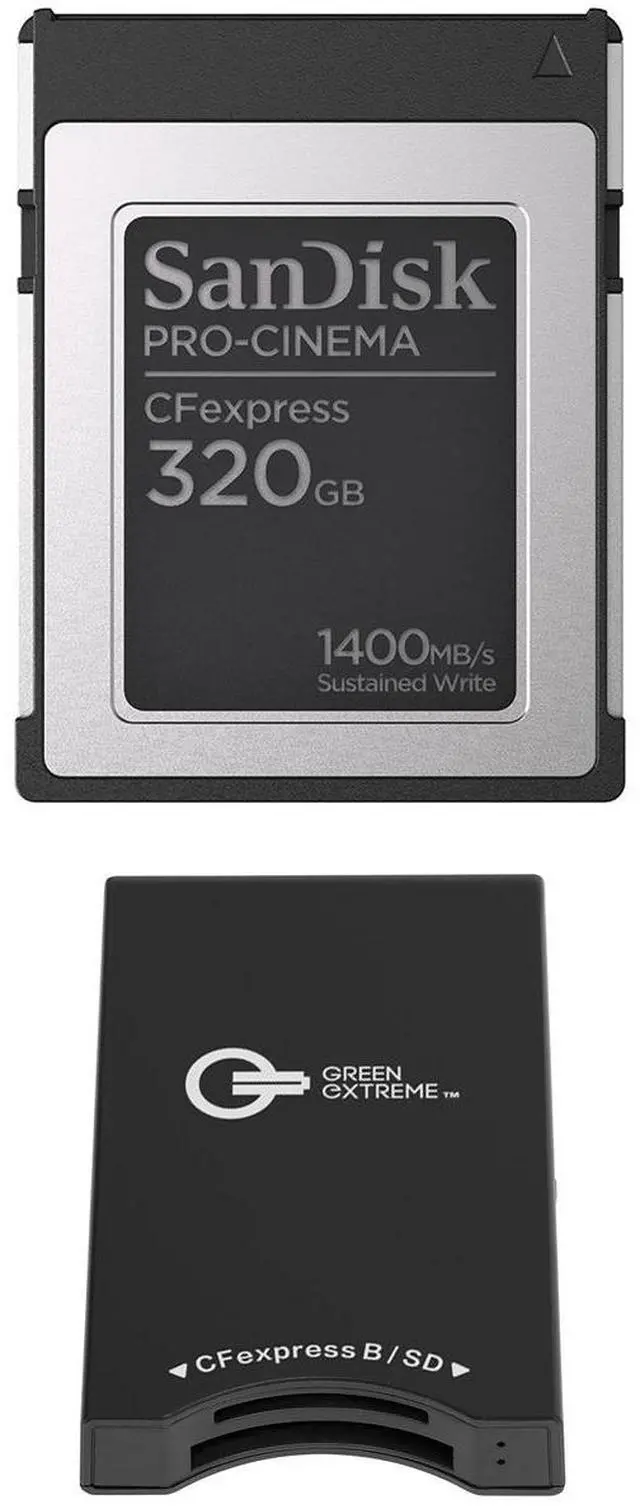 Main image of SanDisk PRO-CINEMA 320GB CFexpress Type-B Memory Card, Bundle with USB-C CFexpress Type-B and SD Card Reader