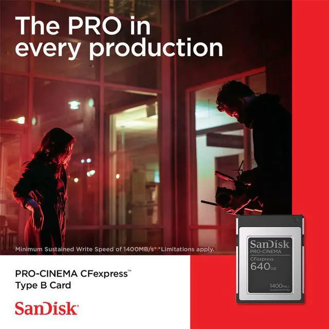 Alt view image 4 of 4 - SanDisk PRO-CINEMA 640GB CFexpress Type-B Memory Card