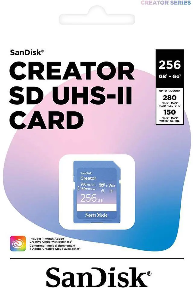 Alt view image 3 of 3 - SanDisk Creator Series 256GB UHS-II SDXC Memory Card