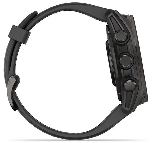 Alt view image 6 of 8 - Garmin fnix® 8 - 43mm, AMOLED, Sapphire, Premium Multisport GPS Smartwatch, Long-Lasting Battery Life, Dive-Rated, Built-in LED Flashlight, Carbon Gray DLC Titanium with Pebble Gray Band