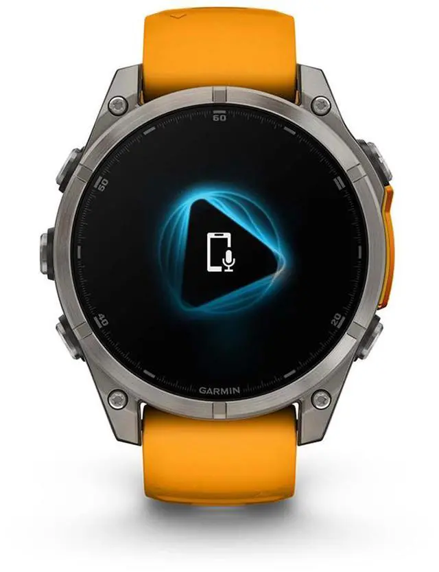 Alt view image 8 of 18 - Garmin fnix® 8, 47 mm, AMOLED, Sapphire, Titanium with Spark Orange/Graphite Silicone Band