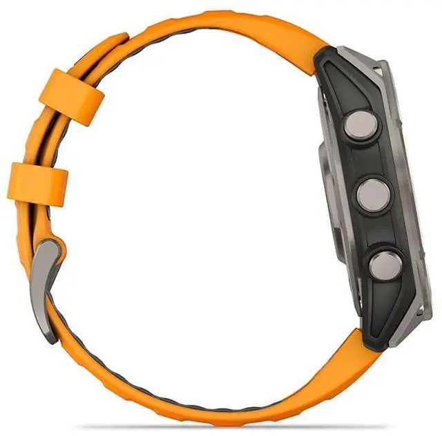 Alt view image 9 of 18 - Garmin fnix® 8, 47 mm, AMOLED, Sapphire, Titanium with Spark Orange/Graphite Silicone Band