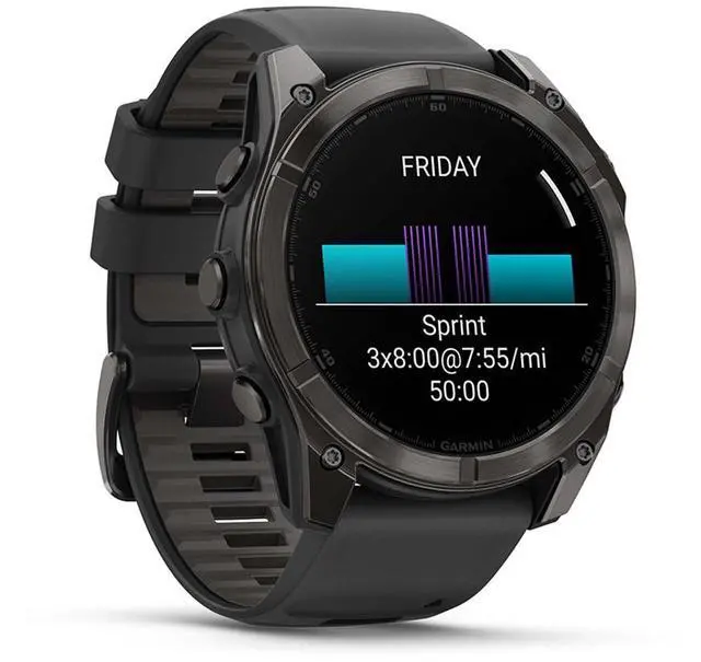 Alt view image 4 of 15 - Garmin FENIX851CGT Fenix 8 AMOLED 51mm Smart Watch - Carbon Gray and Black / Pebble Gray