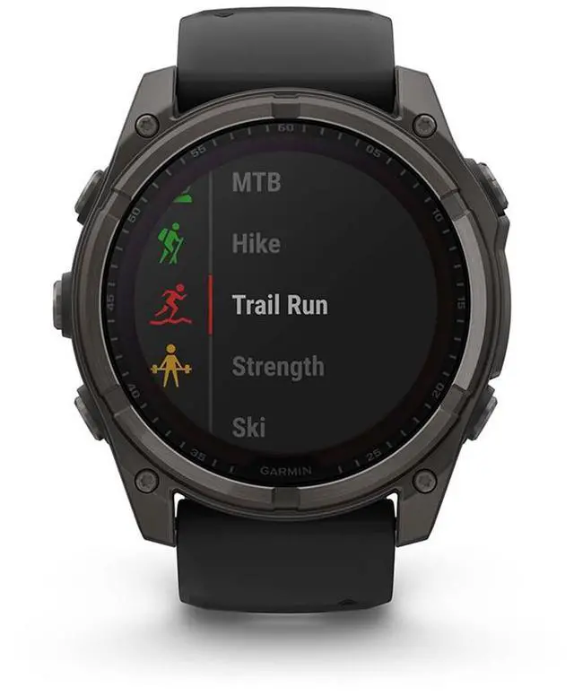 Alt view image 15 of 15 - Garmin fnix® 8 - 51 mm, Solar, AMOLED, Sapphire, Premium Multisport GPS Smartwatch, Long-Lasting Battery Life, Dive-Rated, Built-in LED Flashlight, Carbon Gray DLC Titanium with Pebble Gray Band