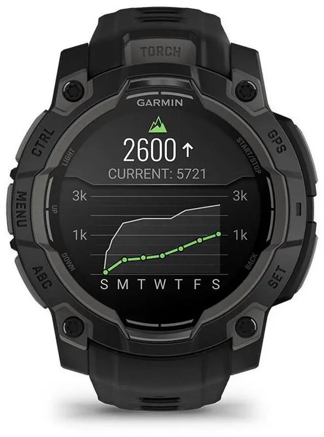 Alt view image 10 of 14 - Garmin Instinct® 3 45mm, AMOLED Display, Rugged Outdoor GPS Smartwatch, Metal-Reinforced Bezel, Built-in Flashlight, Up to 18 Days of Battery Life, Black
