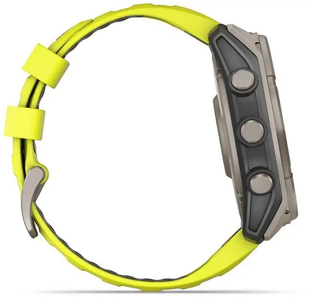 Alt view image 6 of 8 - Garmin fnix® 8 - 51 mm, Solar, AMOLED, Sapphire, Premium Multisport GPS Smartwatch, Long-Lasting Battery Life, Dive-Rated, Built-in LED Flashlight, Titanium with Amp Yellow/Graphite Band