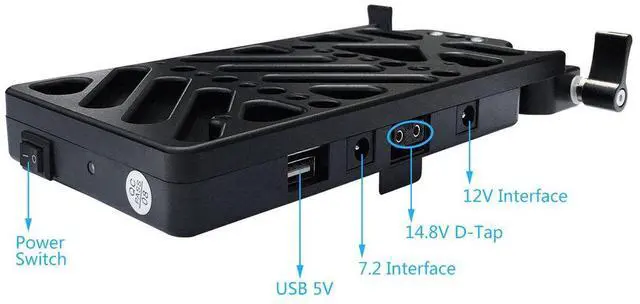 Alt view image 3 of 7 - ANDYCINE Multi-Output V-Mount Battery Plate with Rod Mount and Cheese Plate
