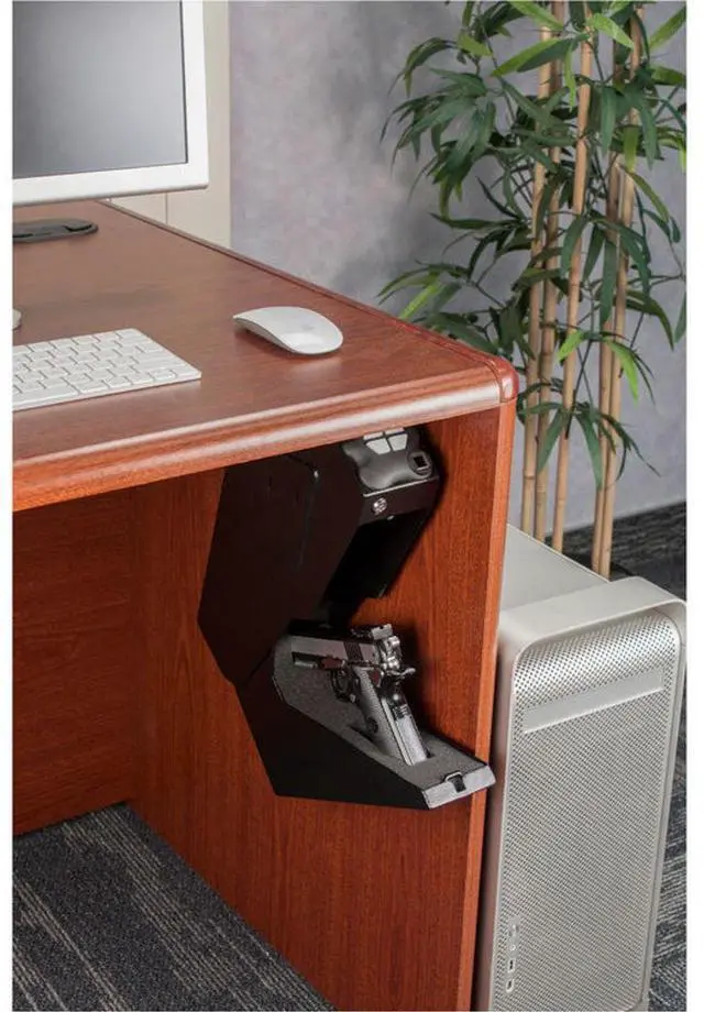 Alt view image 2 of 3 - Barska Quick Access Handgun Desk Biometric Keypad Safe #AX13092