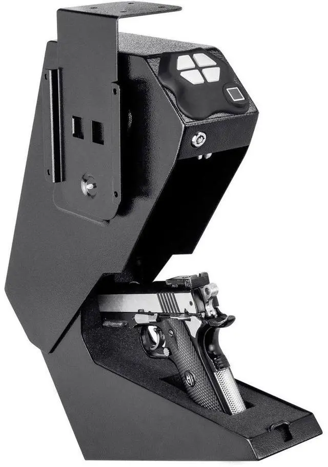 Main image of Barska Quick Access Handgun Desk Biometric Keypad Safe #AX13092