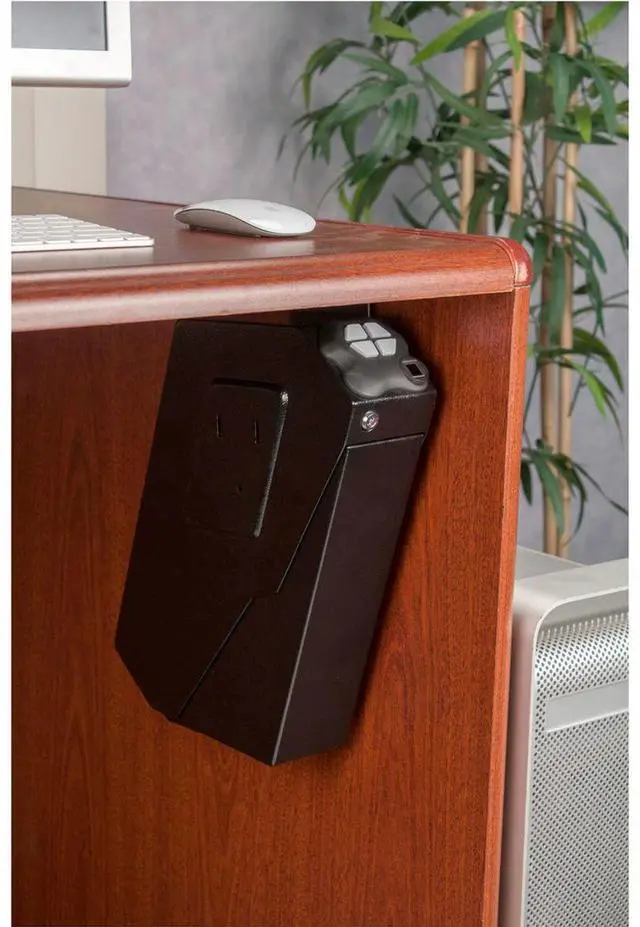 Alt view image 3 of 3 - Barska Quick Access Handgun Desk Biometric Keypad Safe #AX13092