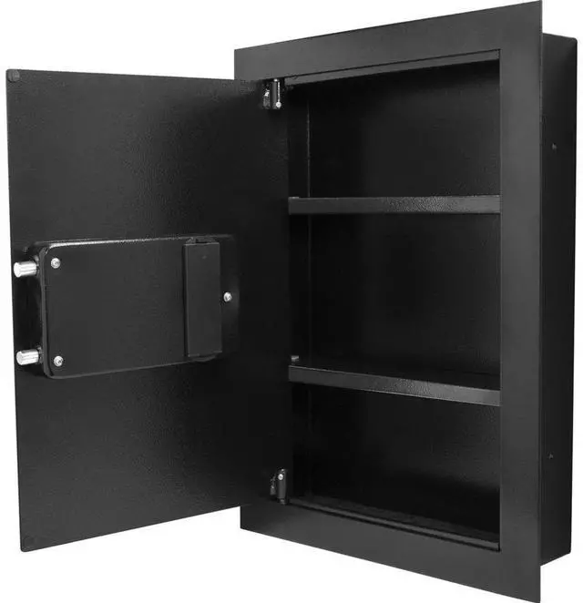 Alt view image 2 of 5 - Barska 0.52 Cubic Foot Biometric Wall Safe (Left Opening), Black #AX13034