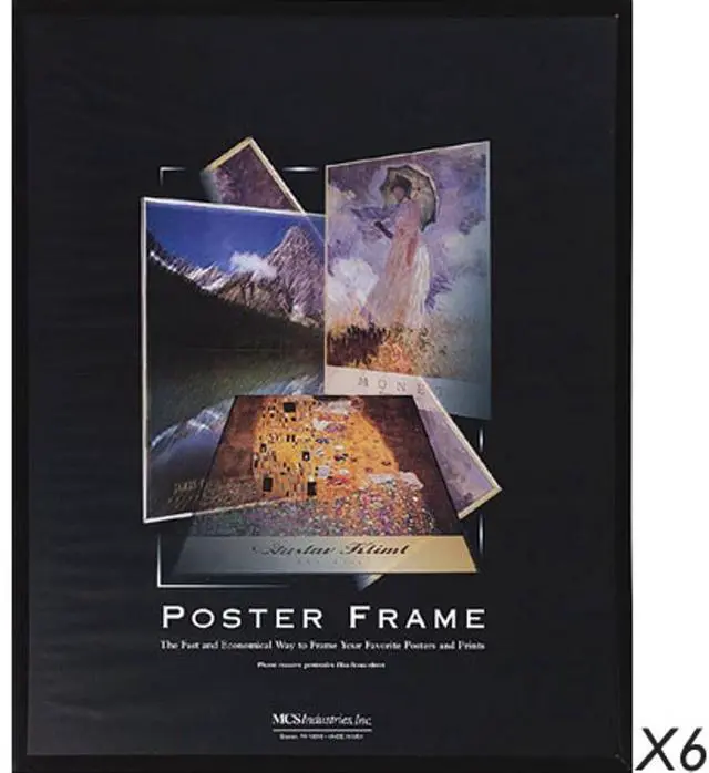 Main image of MCS Acrylic & Corrugated Back Poster Frame for 12x18" Photograph, Black, 6-Pack