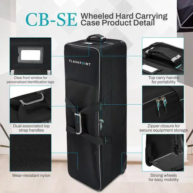 Alt view image 2 of 7 - Flashpoint CB-SE Wheeled Hard Carrying Case #FP-CBSE