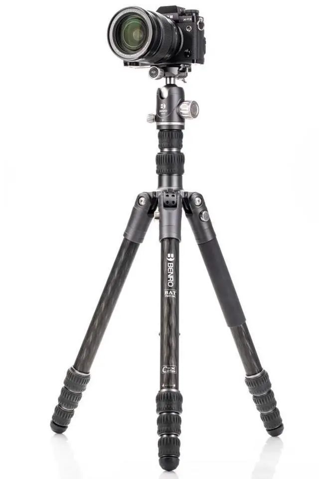 Alt view image 7 of 7 - Benro Bat Two Series 4-Section Carbon Fiber Travel Tripod/Monopod with VX25 Ball Head