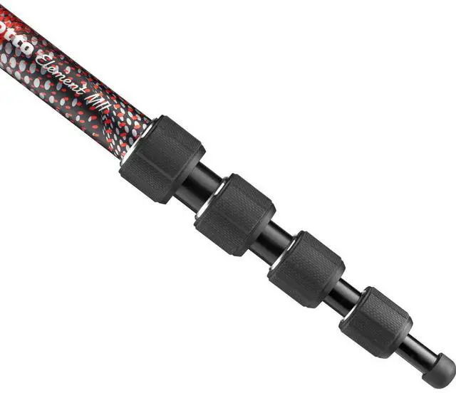 Alt view image 6 of 6 - manfrotto element mii 5-section aluminum monopod with wrist strap, red