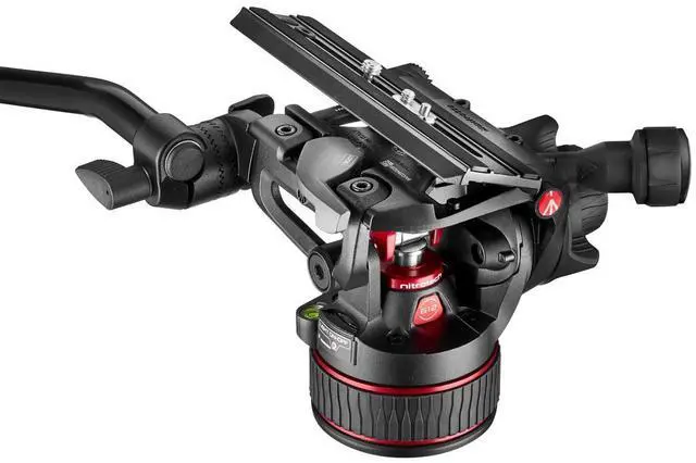 Alt view image 3 of 5 - Manfrotto 3-Section Carbon Fiber Twin Leg Tripod with Nitrotech 612 Fluid Video Head and Mid-Level Spreader
