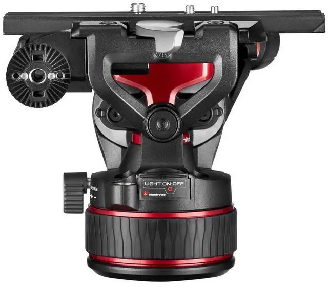 Alt view image 4 of 5 - Manfrotto 3-Section Carbon Fiber Twin Leg Tripod with Nitrotech 612 Fluid Video Head and Mid-Level Spreader