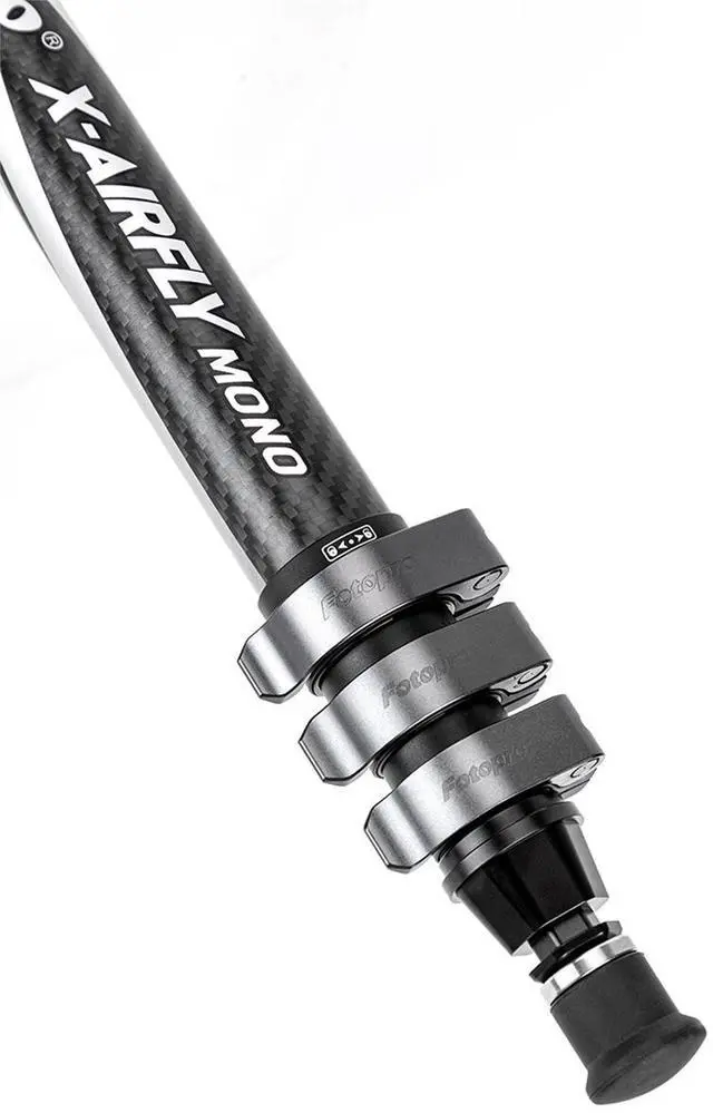 Alt view image 4 of 4 - FotoPro X-AIRFLY Mono 4-Section Carbon Fiber 3-In-1 Monopod, Gray