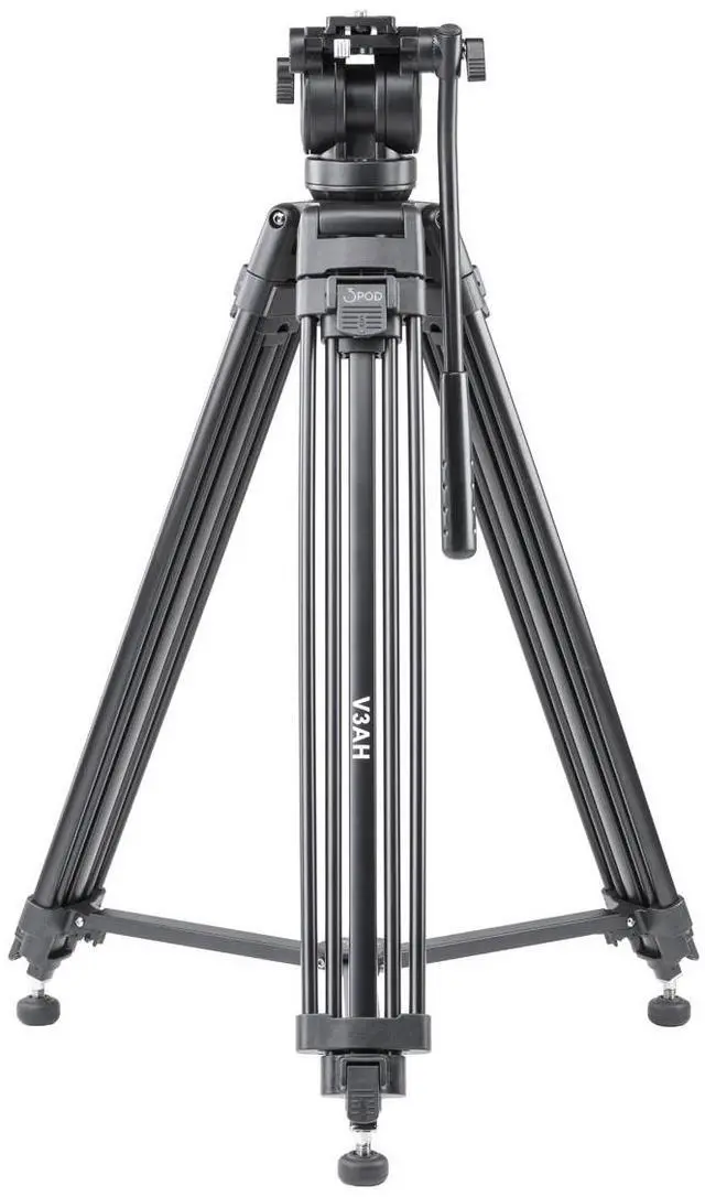 Alt view image 2 of 7 - 3Pod 3Pod V3AH Video Tripod System Anodized Aluminum   with 2-way Fluid Head & Quick-Release Plate:      Include Free Carrying Case