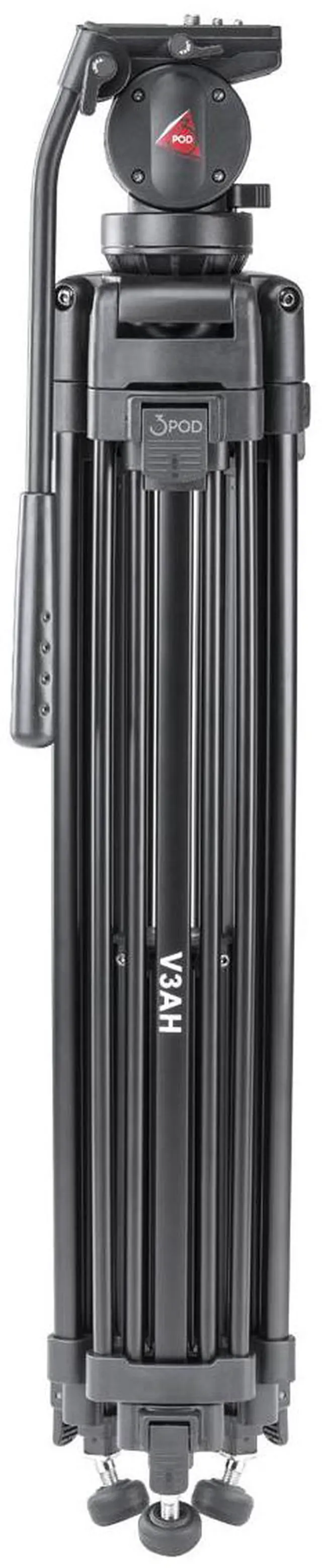 Alt view image 5 of 7 - 3Pod 3Pod V3AH Video Tripod System Anodized Aluminum   with 2-way Fluid Head & Quick-Release Plate:      Include Free Carrying Case