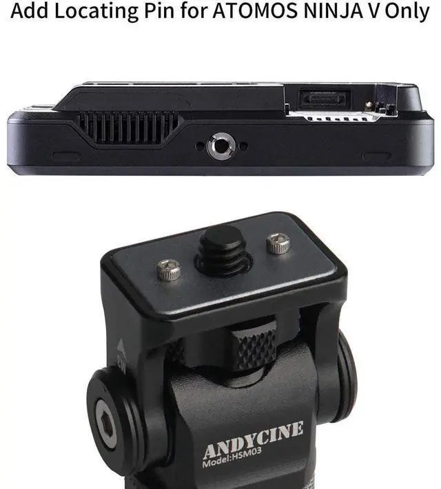 Alt view image 5 of 7 - AndyCine Hot Shoe Mount with Locating Pin for Atomos Ninja V 5" Monitor
