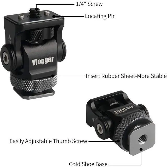 Alt view image 7 of 7 - AndyCine Hot Shoe Mount with Locating Pin for Atomos Ninja V 5" Monitor