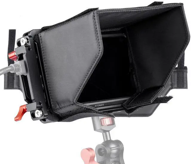 Alt view image 2 of 7 - ANDYCINE Monitor Cage with Built-In NATO Rail and HDMI Cable Clamp Sunhood