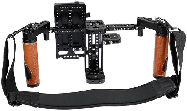 Main image of CAMVATE Director's Monitor Cage Kit with Dual Handle Grips and Neck Strap #C1946