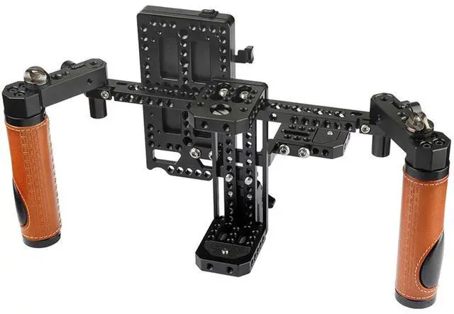 Alt view image 3 of 5 - CAMVATE Director's Monitor Cage Kit with Dual Handle Grips and Neck Strap #C1946