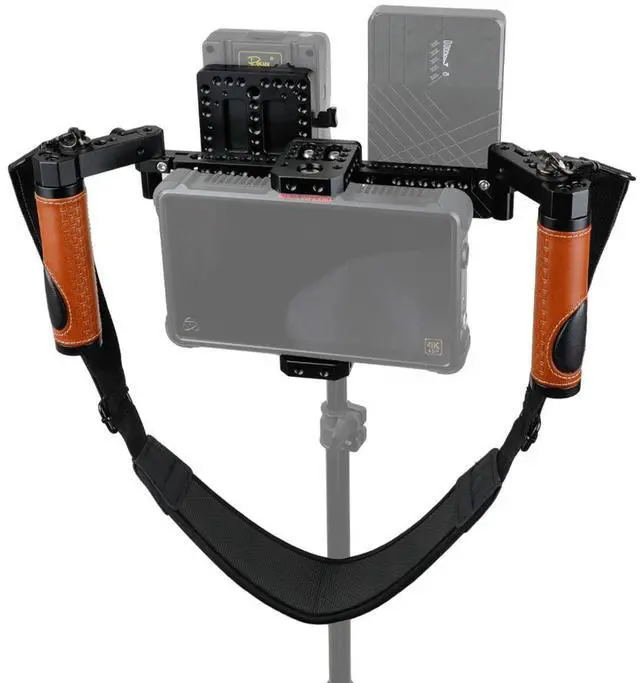 Alt view image 5 of 5 - CAMVATE Director's Monitor Cage Kit with Dual Handle Grips and Neck Strap #C1946