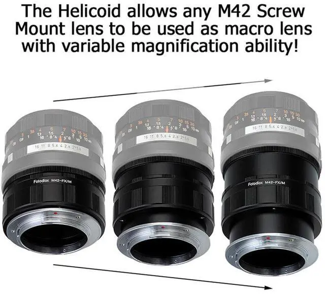 Alt view image 7 of 7 - Fotodiox Lens Mount Macro Adapter Compatible with M42 Screw Mount SLR Lens on Fuji X-Mount Cameras
