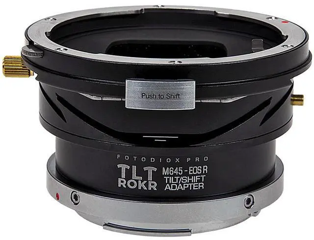 Main image of Fotodiox Pro TLT ROKR Tilt/Shift Lens Mount Adapter for Mamiya 645 (M645) Mount Lenses to Canon RF Mount Mirrorless Camera Body