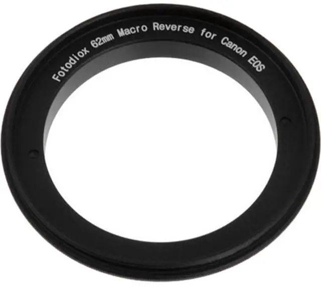 Main image of Fotodiox 62mm Filter Thread Macro Reverse Mount Adapter Ring for Canon EOS (EF, EF-S) Mount SLR Camera Body