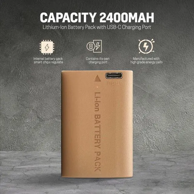 Alt view image 4 of 7 - Green Extreme LP-E6NH 17.3Wh 7.2V 2400mAh Lithium-Ion Battery Pack with USB-C Charging Port