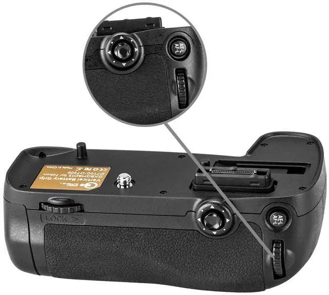 Alt view image 6 of 7 - Green Extreme Multi Power Battery Grip (MB-D15 Replacement) For Nikon D7100 & D7200 DSLR Camera, Holds EN-EL15 Battery or 8 AA Batteries